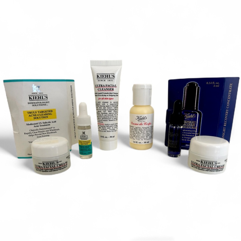 Kiehl's 6 Piece Skincare Collection Acne Cleanser Recovery Ultra Facial Cream